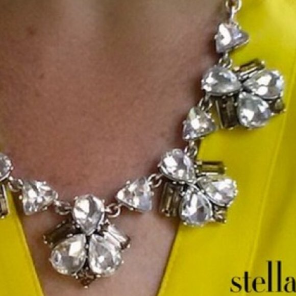 Stella & Dot Sparklng Bejeweled Retired Lila Crystal+Silver+SmokyQaurtzN… - Picture 4 of 16